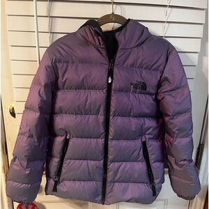 HYALITE DOUBLE FACE DOWN JACKET GIRL SWEET VIOLET IRIDESCENT